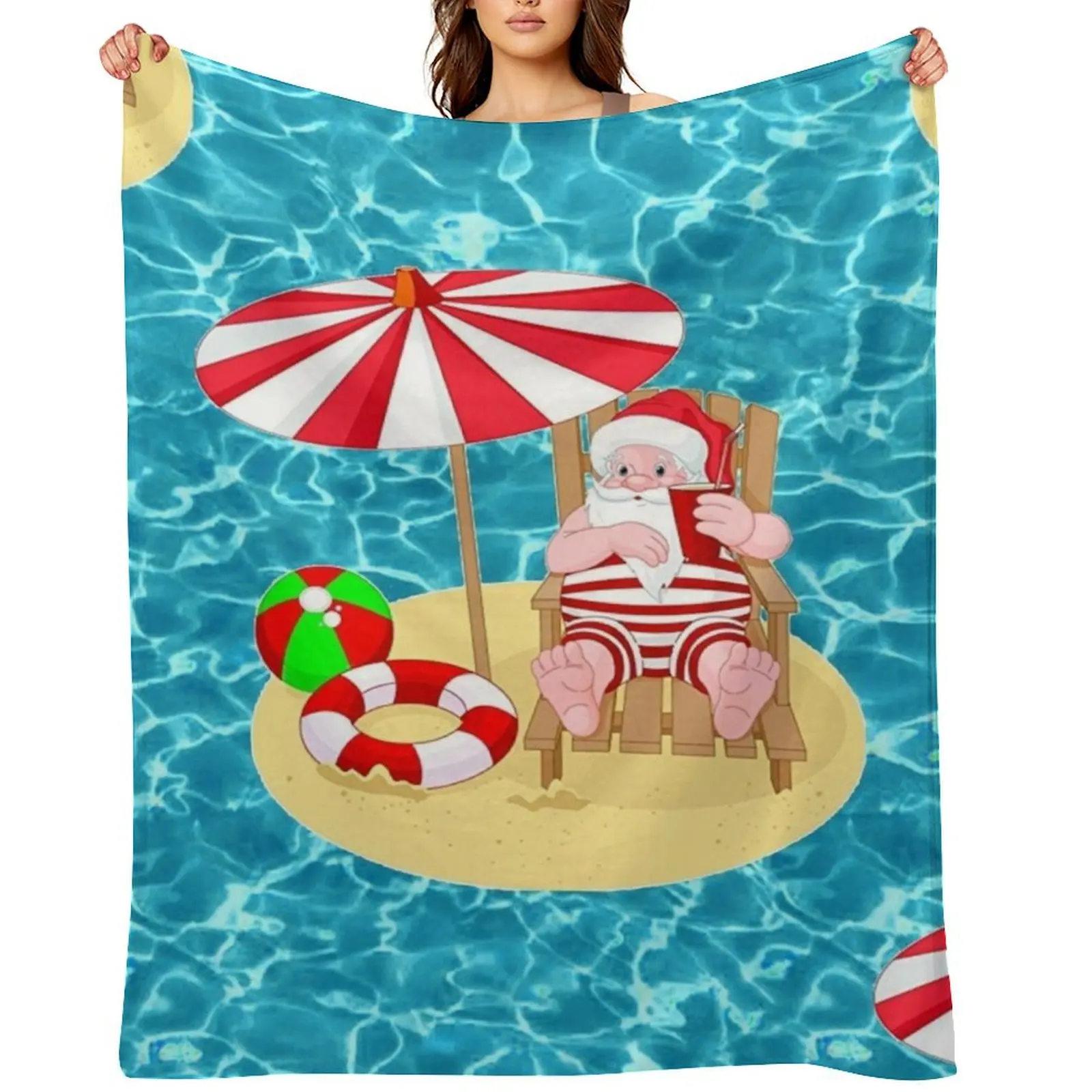 

xmas beach santa claus Throw Blanket Luxury St Thins for winter blankets ands Blankets
