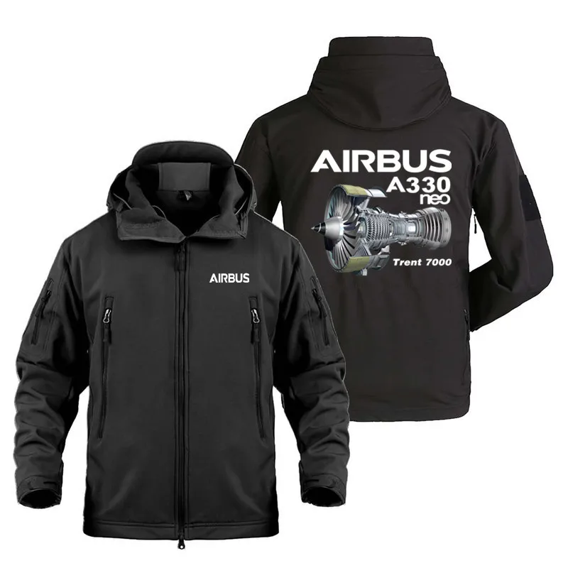 

Airbus A330neo Trent 7000 Aviation Pilots Outdoor Military Men's Tactical Shark Skin Fleece Warm SoftShell Coats Jackets