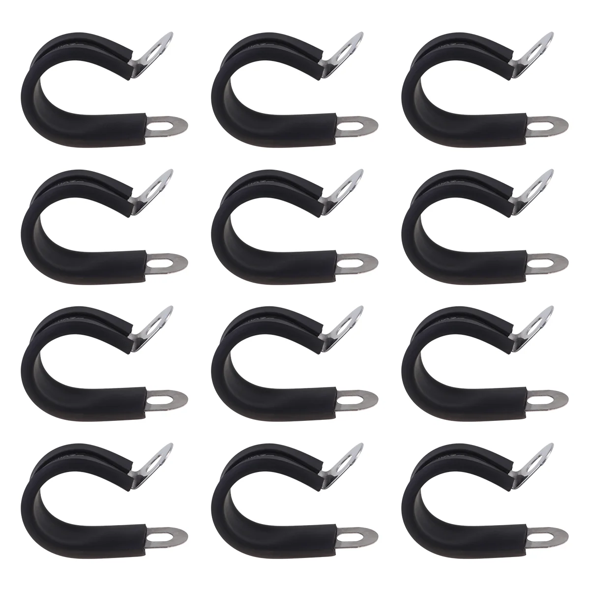 

12 Pcs Clamp Wire Clip for Cable Electric R-Type Stainless Steel Fixing Management