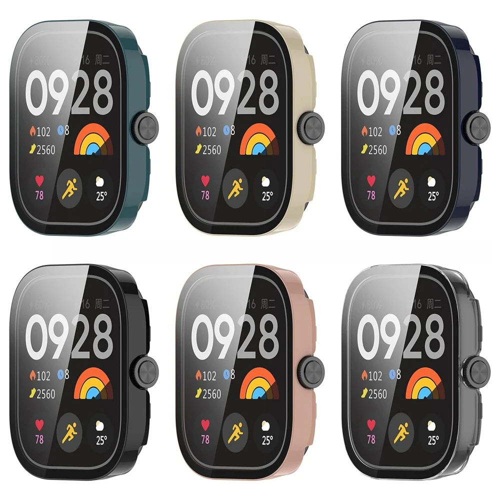 PC Case+Tempered Glass For Xiaomi Redmi Watch 4 Anti-scratch Screen Protector Shell For Xiaomi Redmi Watch 3 Active/Lite Cover