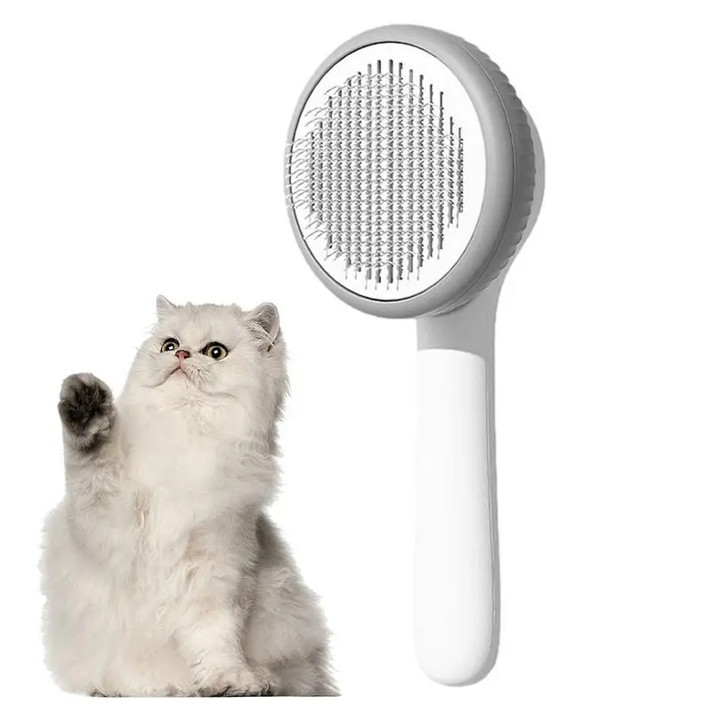 Self Cleaning Grooming Brush Pet Grooming Brush Cat Brush For Shedding Ergonomic Cat Hair Brush With Release Button Gently