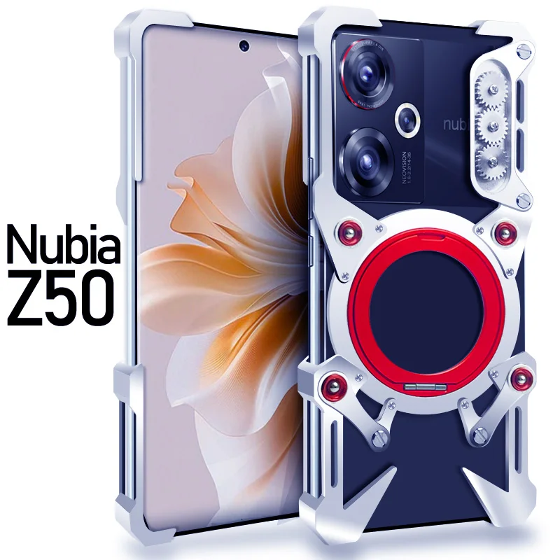 

Magnetic Aluminum Metal Rimless Bumper 360 Degree Rotation Stand Case For nubia Z50 Z30Pro Z40Pro
