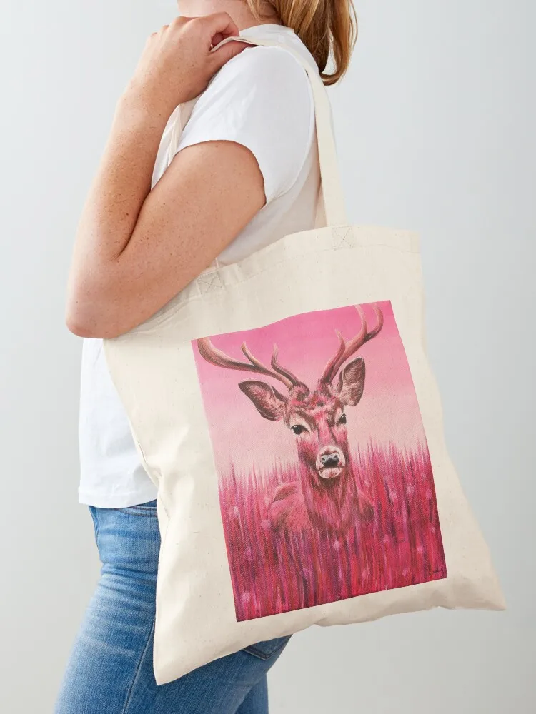 Pink Stag Tote Bag custom canvas bag tote bag canvas tote bags aesthetic