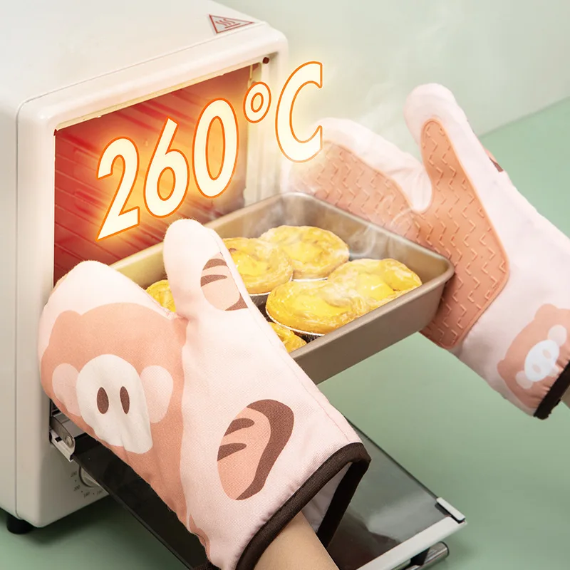 

Insulation Gloves Anti-scalding Gloves Silicone Kitchen Insulation Oven Gloves Baking High Temperature Thickening Microwave Oven