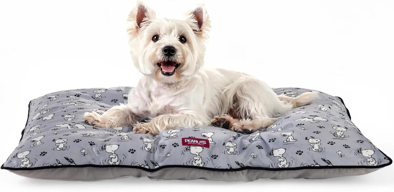 

Soft Plush Dog Bed with Waterproof Non-Slip Bottom, Machine Washable for Crate or Floor, Large Grey
