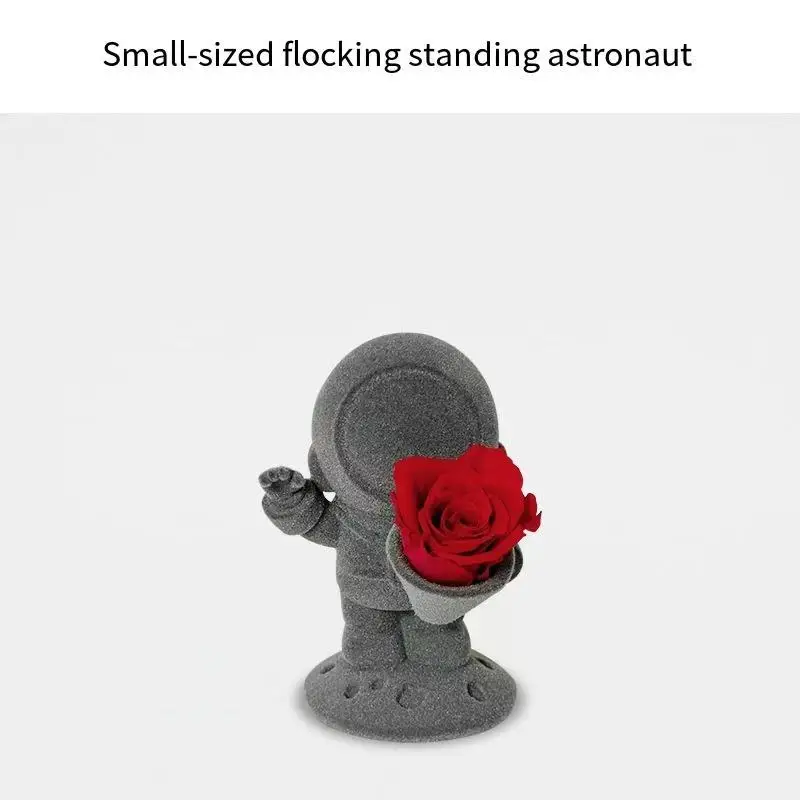 

Stuffed Standing Astronaut Eternal Flower Doll Decoration Creative DIY Matching Birthday Gift