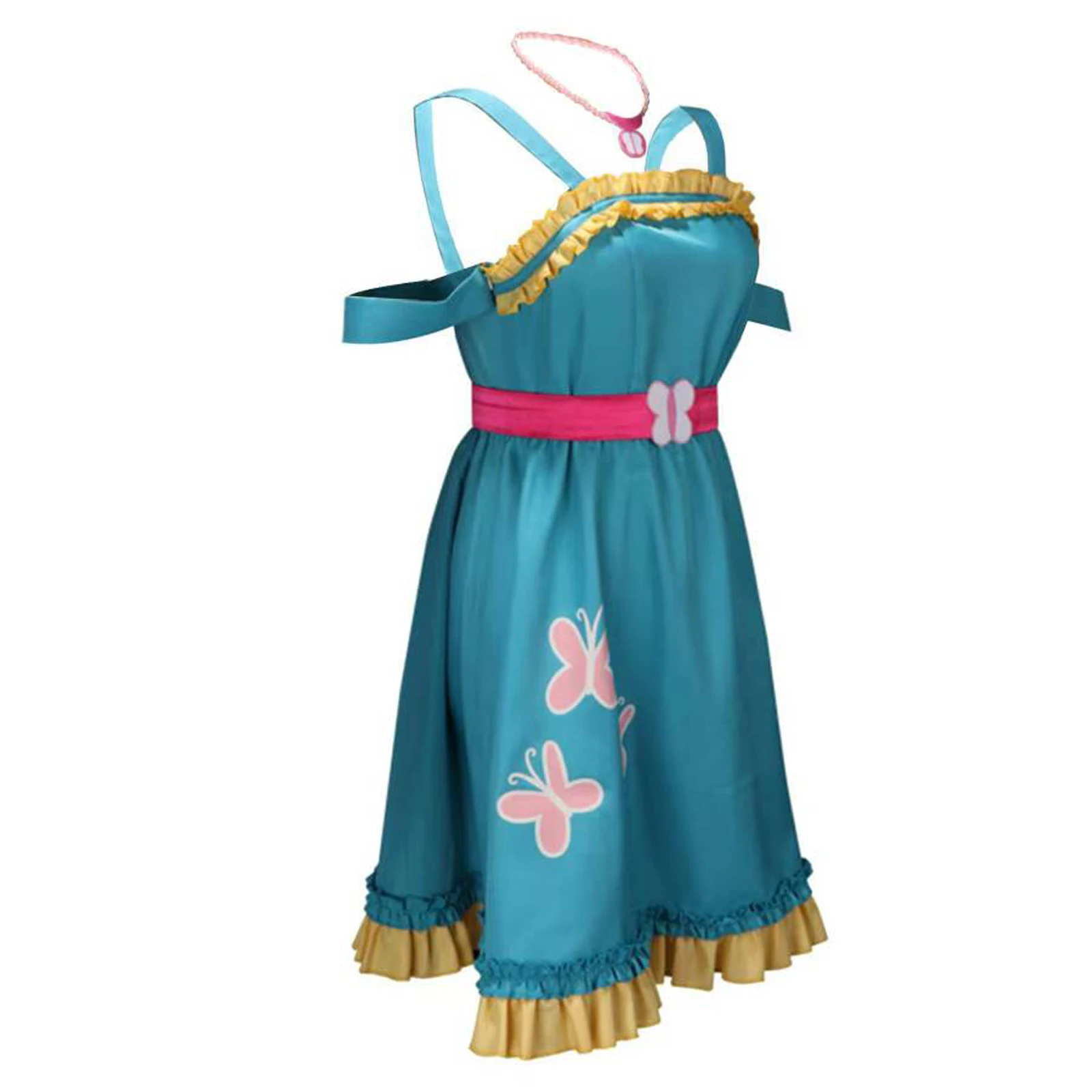 فستان نسائي من Fluttershy مع ربطة عنق ليتل بوني مع ربطة عنق لزي الهالوين