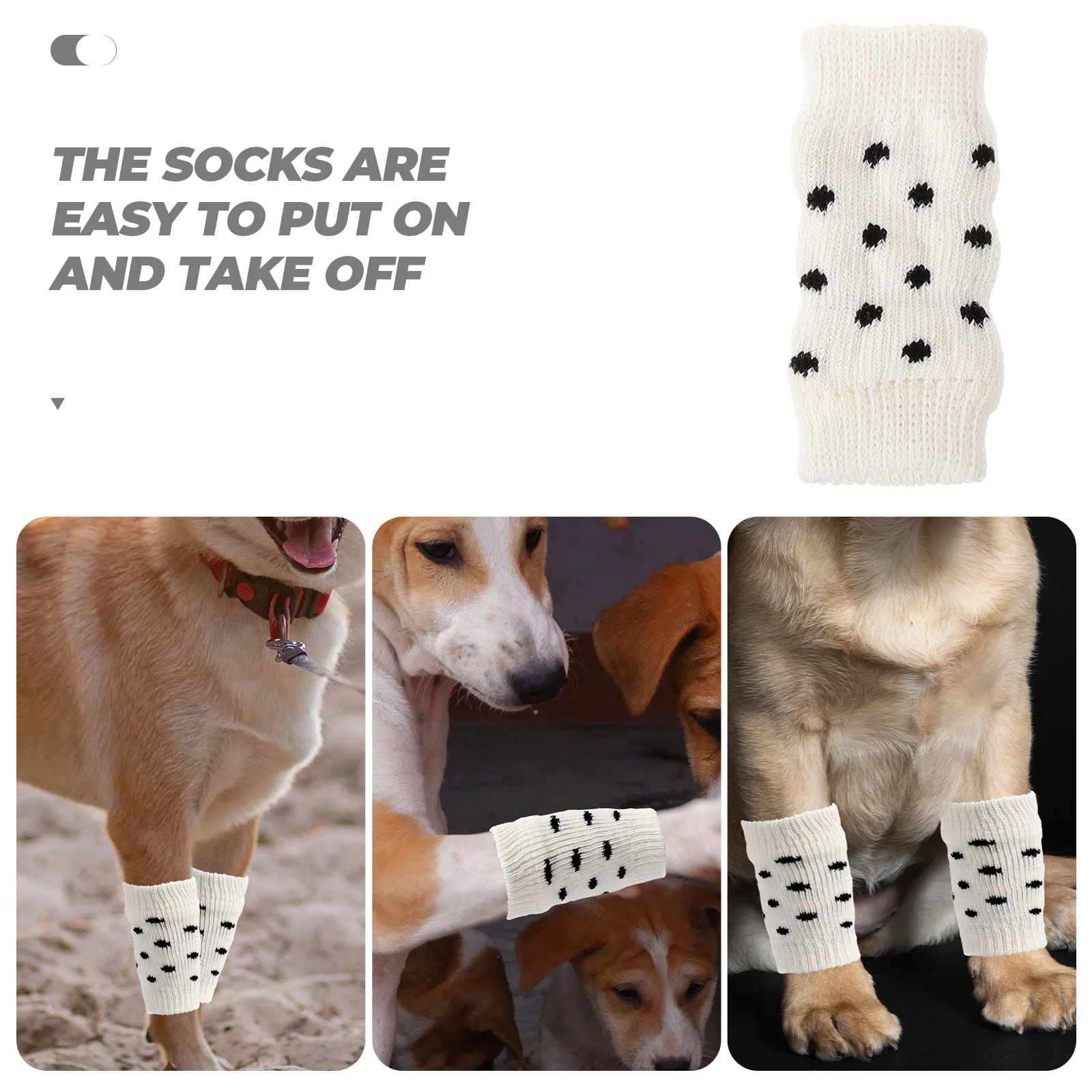 

4Pcs Leg Warmers for Dogs Joint Protection Dog Leg Sleeves Comfortable Fit Anti-Slip Warm Socks for Pets Outdoor Winter Use