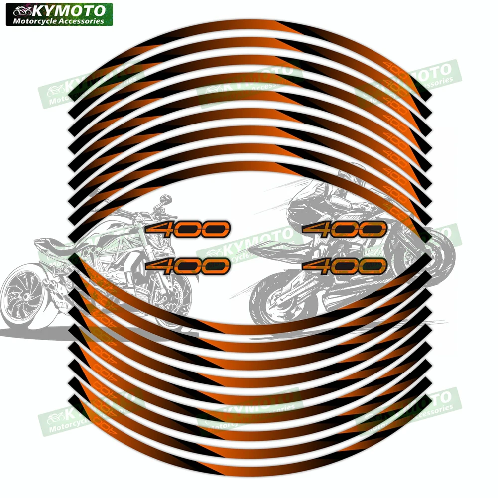 

Аксессуары для мотоциклов Z400 Z 400, 17-дюймовые наклейки на передние и задние колеса, обтекатель, ступица, светоотражающие полосы, наклейки, украшение
