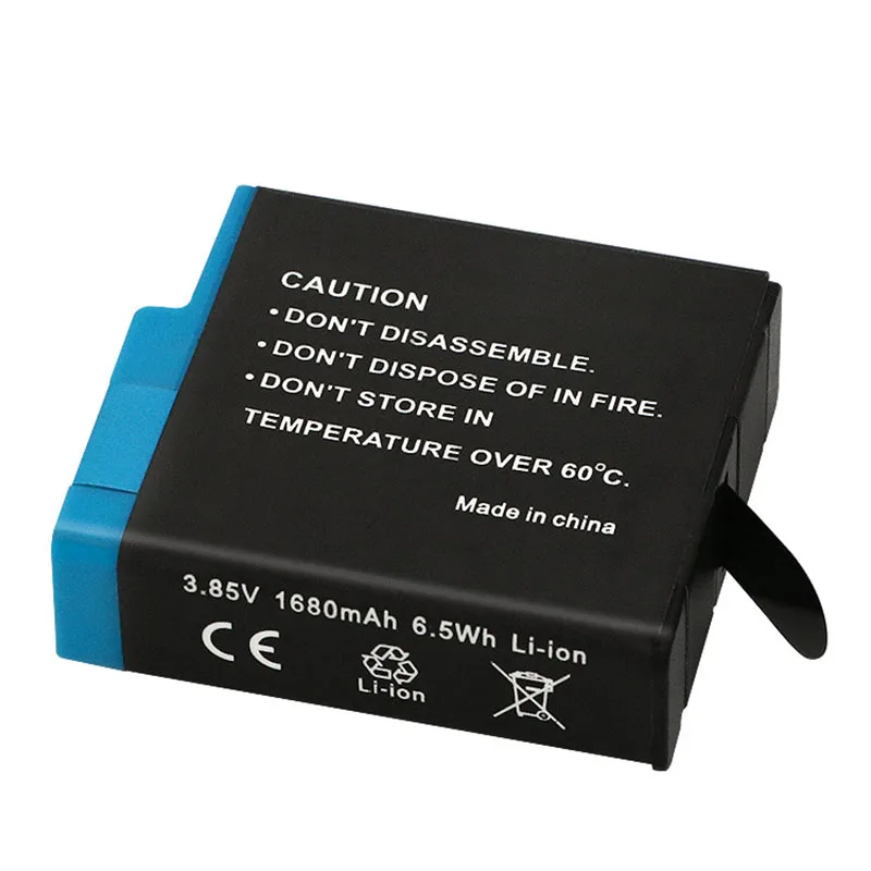1680mAh Battery For GoPro Hero 8  Li-ion Battery Pack Motion Camera Battery Storage for GoPro Hero8 Rechargeable Batteries