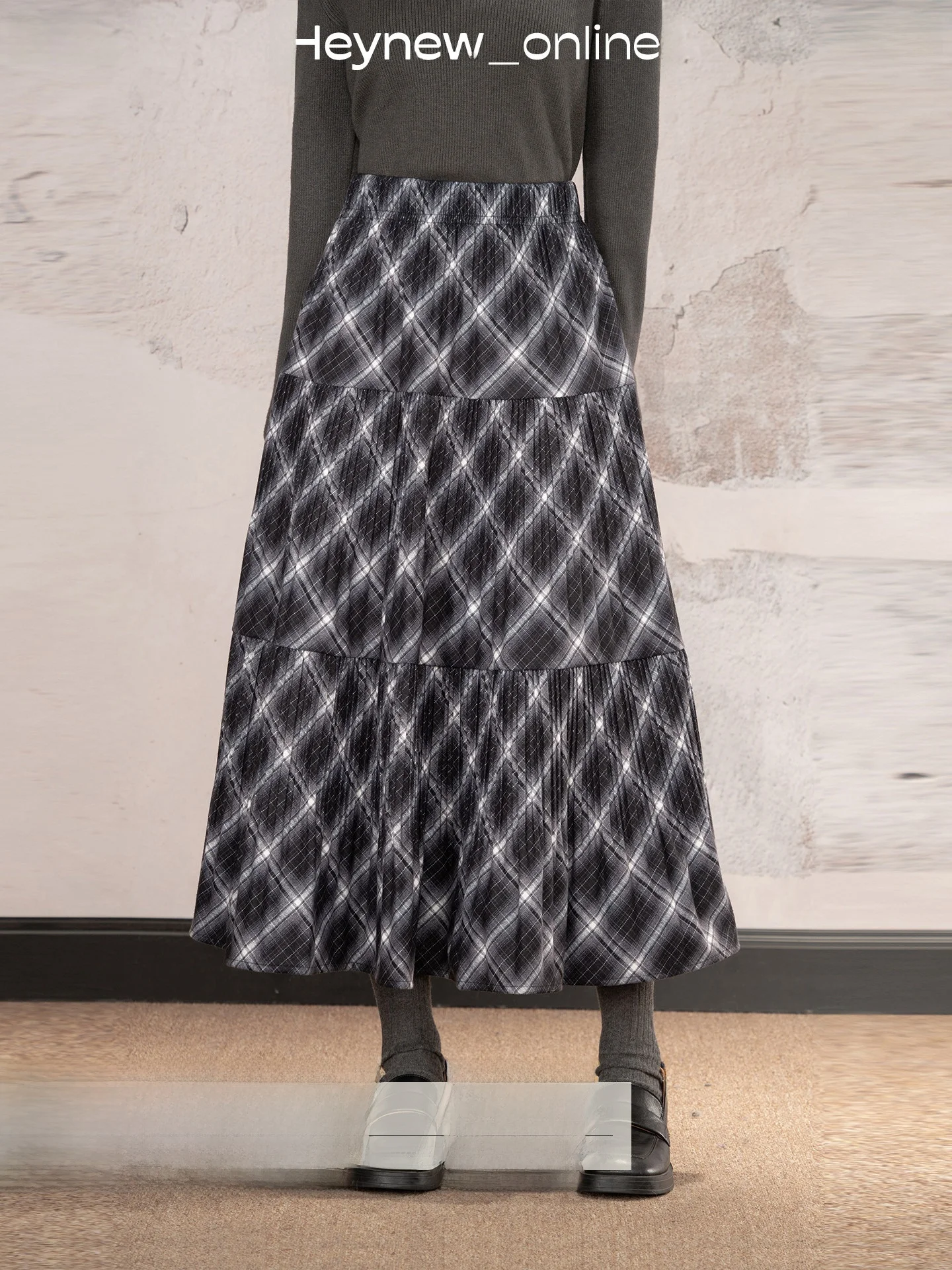 

Новая женская зимняя юбка Loveheynew в стиле ретро, в клетку, с эластичным поясом, с высокой талией, скрывающая недостатки фигуры, пышная юбка-«торт» из полиэфирного волокна