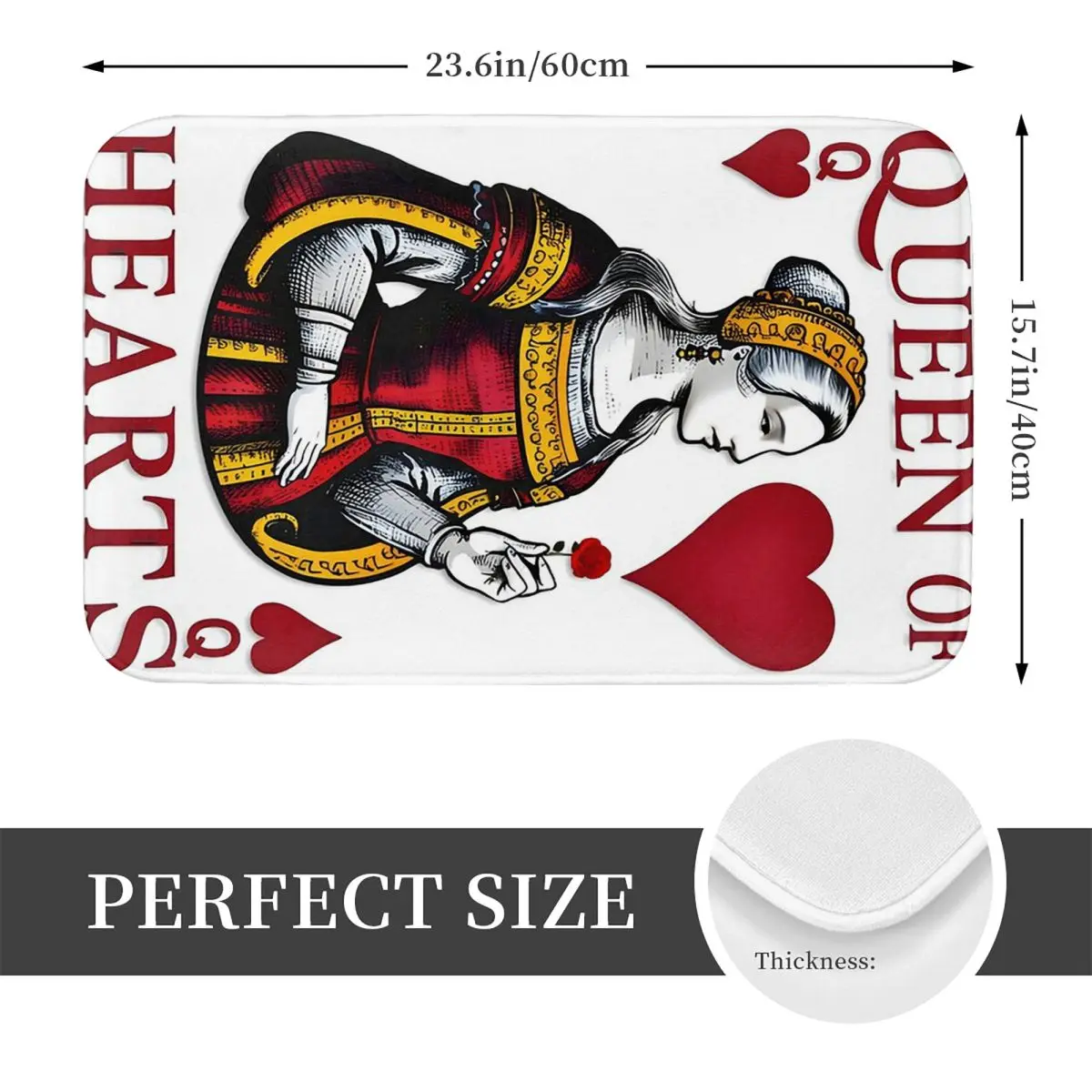Queen Of Hearts Non-slip Doormat Floor Mat Water oil proof Carpet Rug for Kitchen Entrance Home Bedroom Footpad Mats