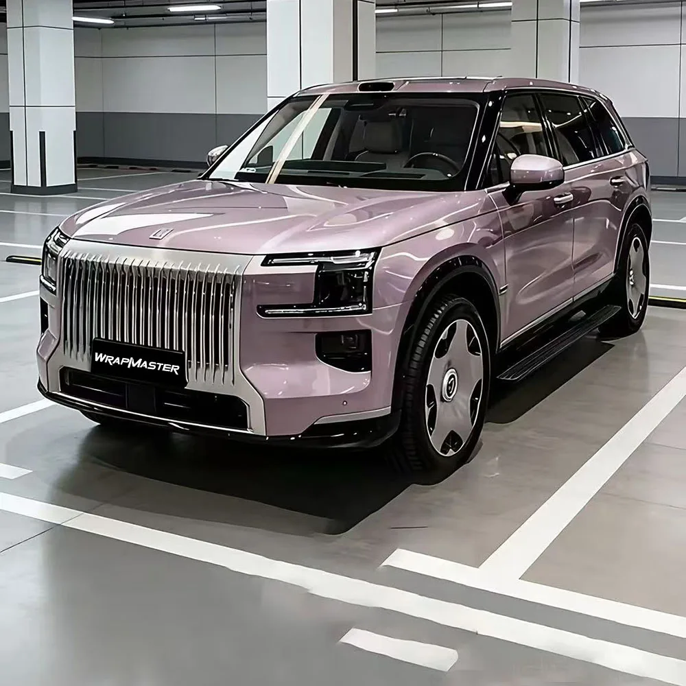 Wrapmaster 5M/10M/17M/23M PET Gloss Metallic Icy Rose Pink Air Release Wrap a Car Vinyl