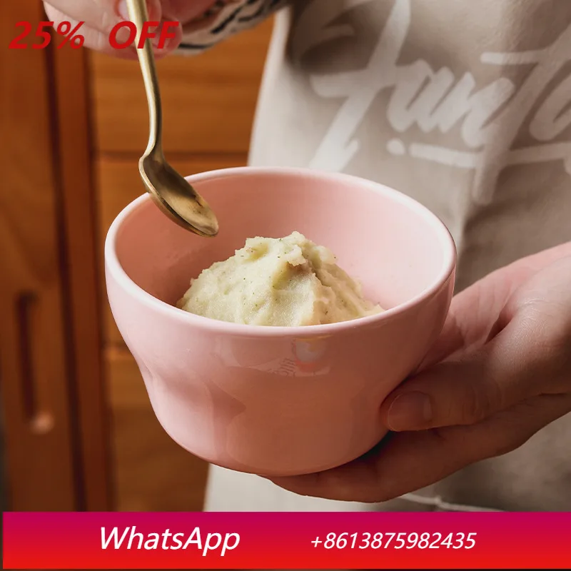 

LTT Household Salad Resistant Bowl Cute Multicolor Ceramic Premium Ramen Bowl