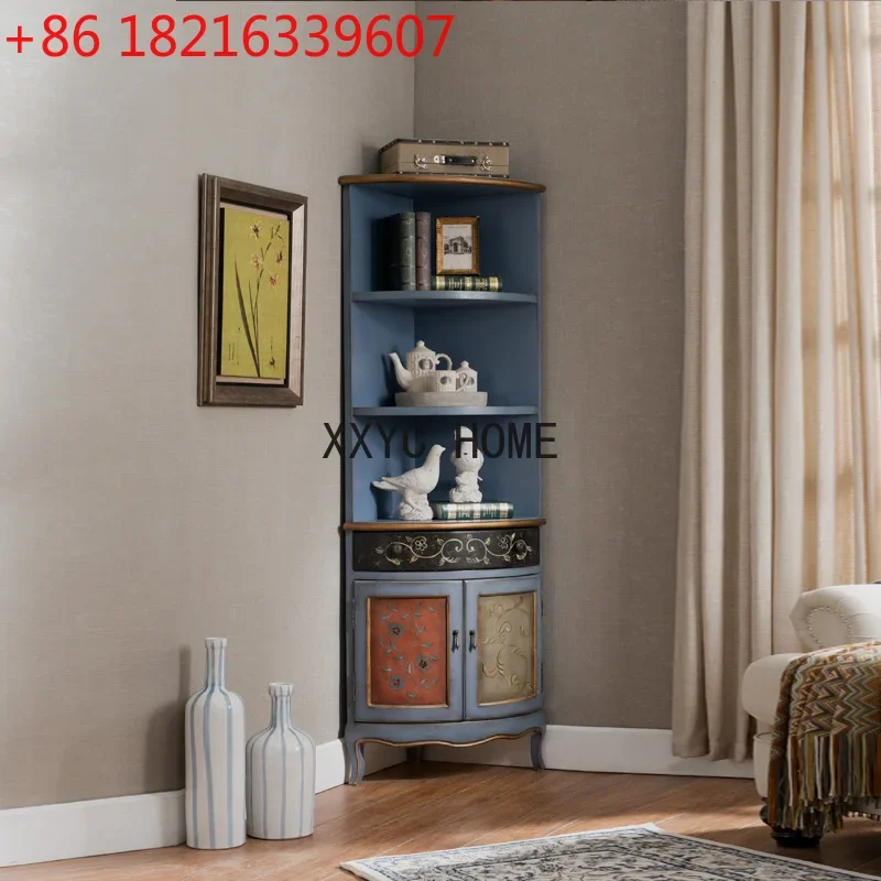Corner Cabinet Bedroom Corner Locker Guest Restaurant Wine Cabinet Retro Hand Painted