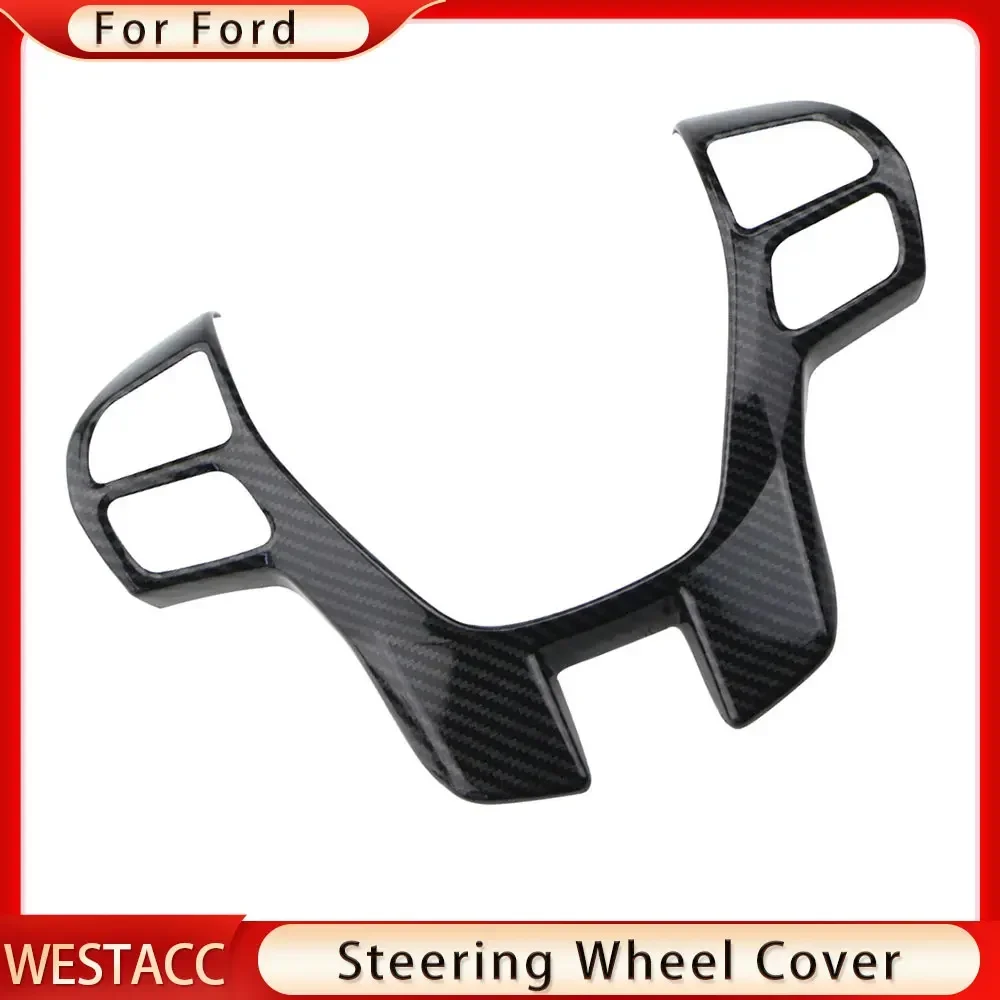 Car Steering Wheel Panel Cover Sticker for Ford Ranger Everest Endeavour 2015-2021 Steering Wheel Trim Frame Accessories