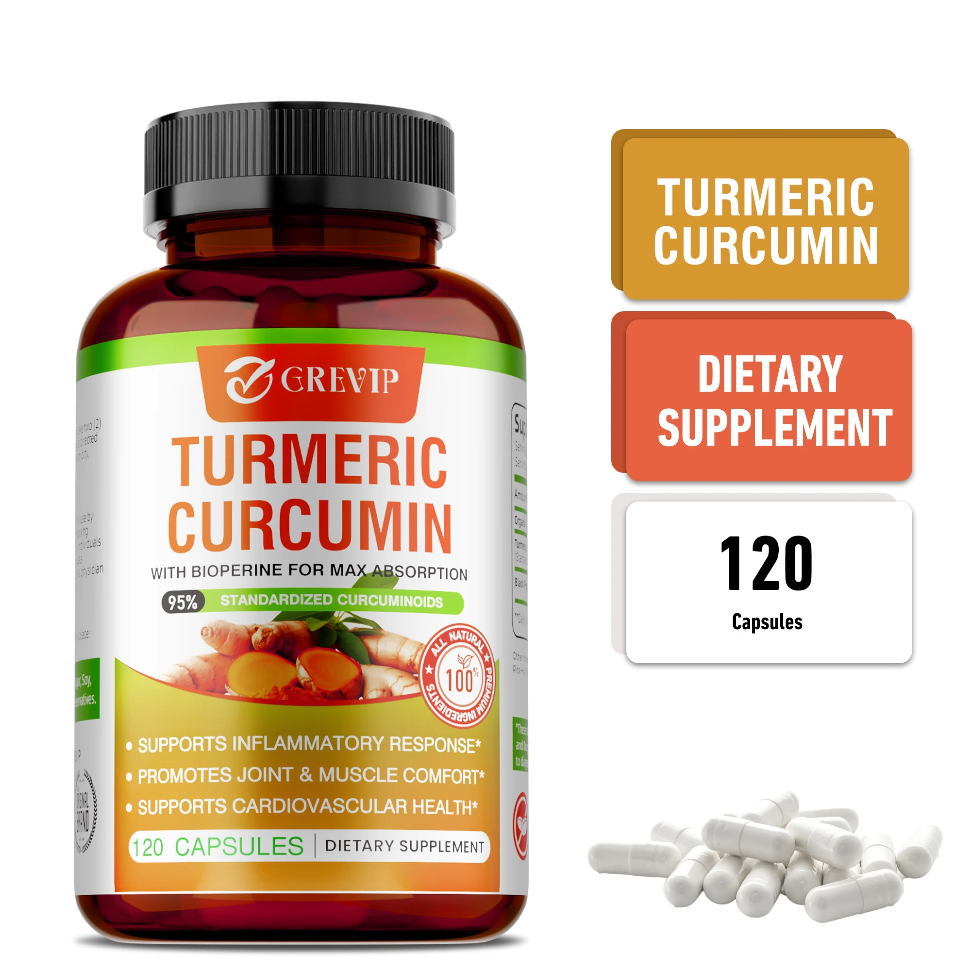 

Биологически активная добавка с куркумином и куркумой - с экстрактом куркумы и черным перцем, способствует здоровью сердца и суставов, повышает уровень энергии.