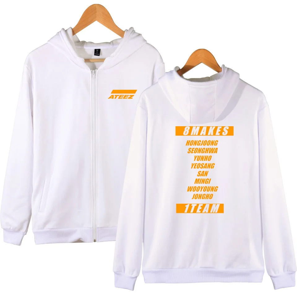 Kpop ateez Album Reiß verschluss Frauen/Männer Hoodies Sweatshirts Streetwear Hip Hop Langarm Kapuze Reiß verschluss Jacke Mantel K-POP Kleidung