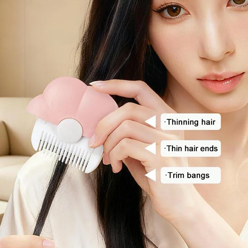 أمشاط تشذيب قص الشعر 2 في 1 مزدوجة الجوانب دليل الانفجارات القاطع الحلاقة مزيل ترقق الجمال تصفيف الشعر التبعي #4