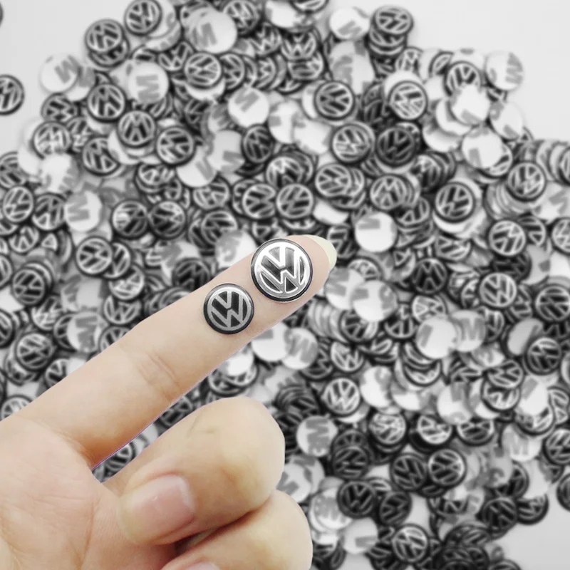 6/10 pièces 14mm Autocollant décoratif en alliage pour emblème de clé de voiture pour Volkswagen Lamando Magotan Golf 5 6 Polo MK6 Passat Bora Jetta Tiguan
