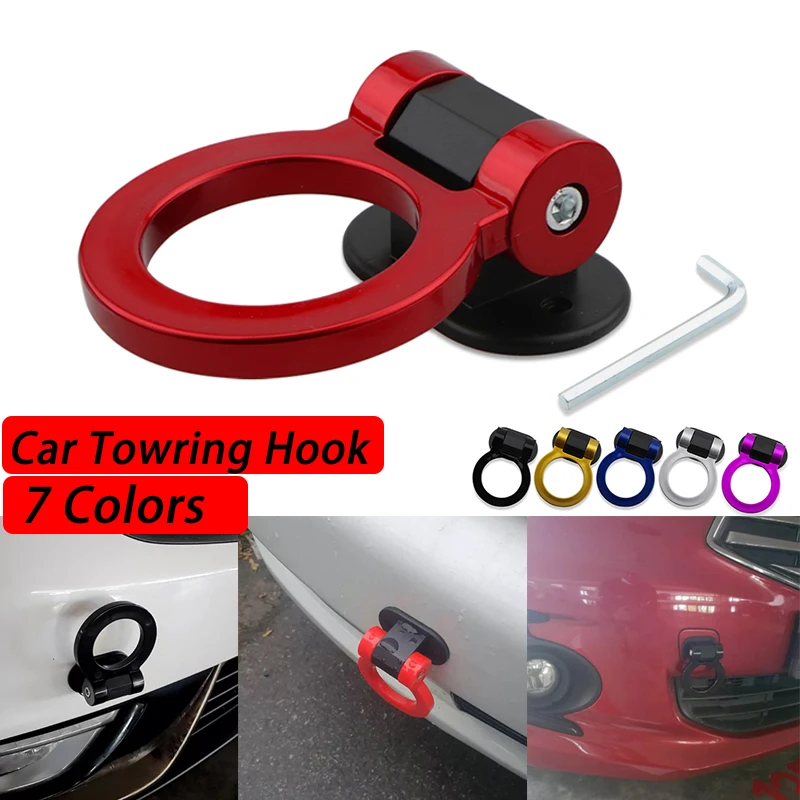 Universal ABS Bumper Car Sticker Adorn Car Simulation Tralier Tow Hook Kit JDM Racing Ring Vehicle Towing Hook