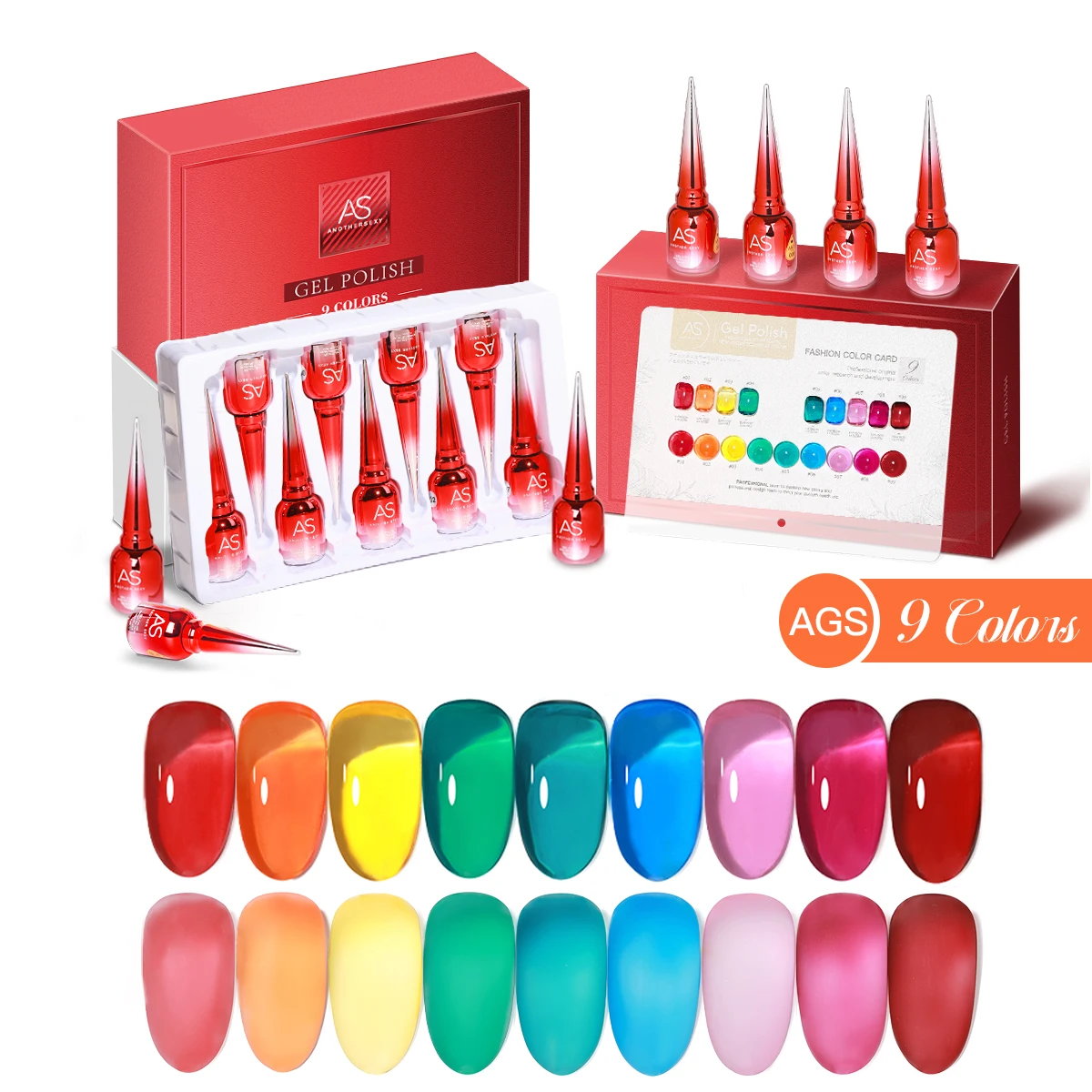 9色入りジェルネイルポリッシュセット、カラーチャート付き、プロ仕様マカロンマルチカラージェルネイルワニスキット、長持ち15ml、ヴェルニ
