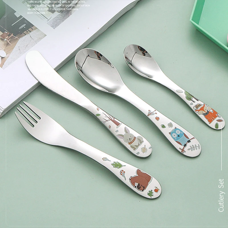 Geschirr Set Essen Ausbildung Löffel Dessert Löffel für Kinder Fütterung Löffel Gabel Baby Gadgets kinder Besteck für Kinder