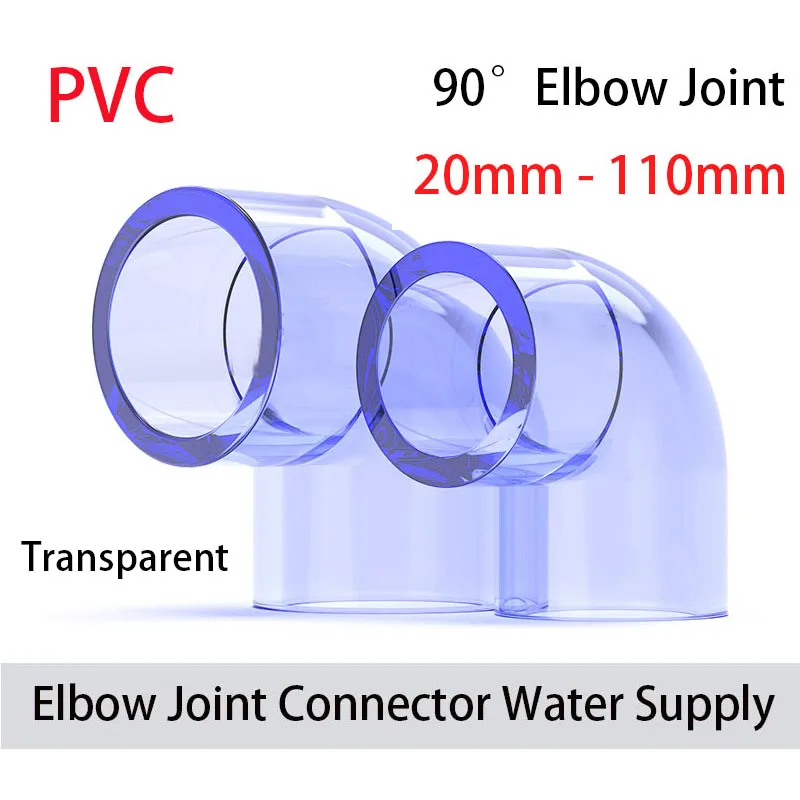 

1-10PC 20-110mm UPVC Pipe 90 Degree Equal Elbow Connector Aquarium Fish Tank Transparent Garden Irrigation Water Supply Fittings