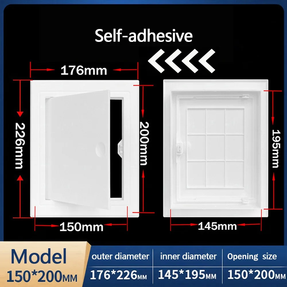 New Self-adhesive Access Panel Door Plastic Press-type Inspection Hole White Opening Flap Cover Plate Doors Wall Ceiling