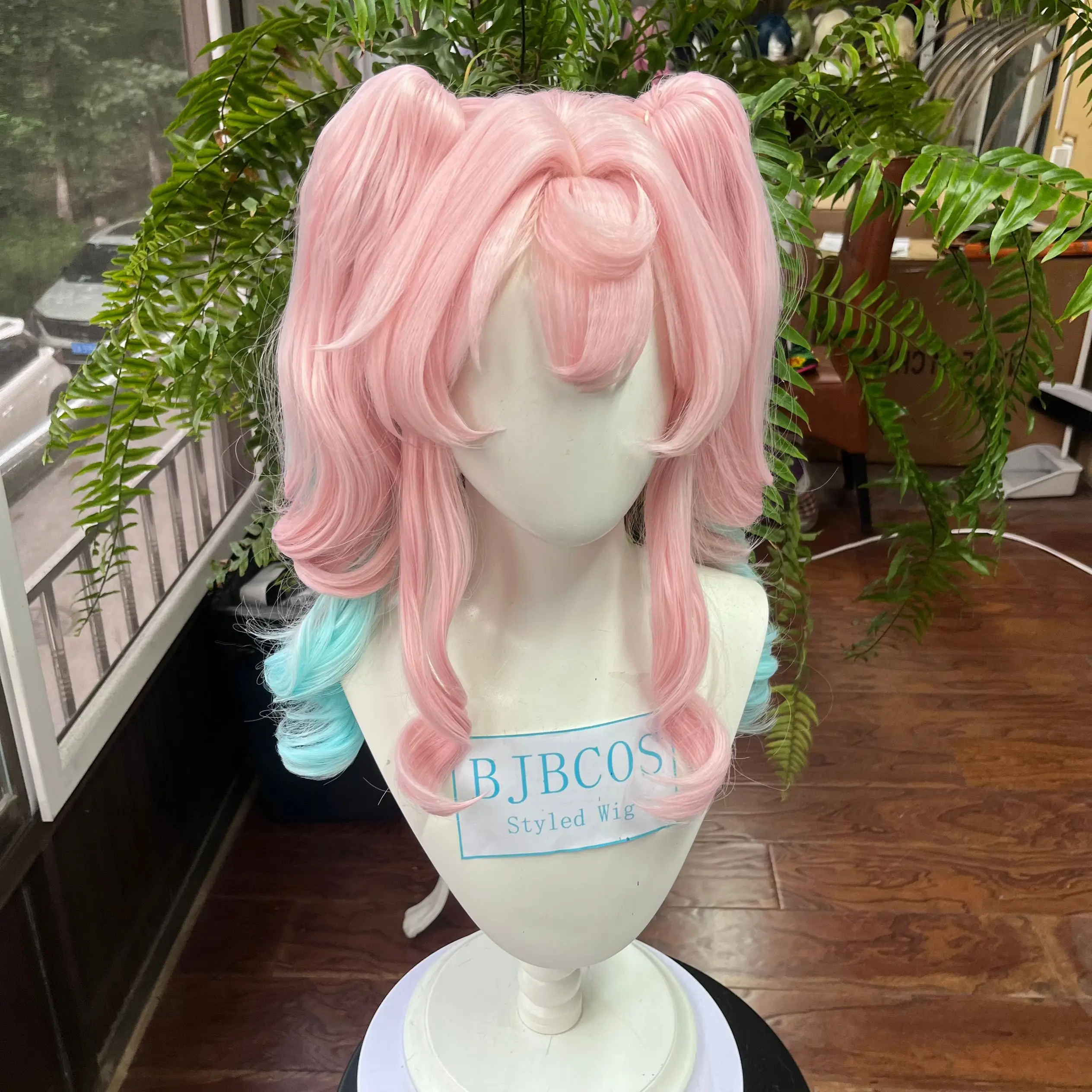 [مصموم] شعر مستعار Hyacinthia لعبة Honkai Star Rail Hyacinthia شعر مستعار تأثيري الوردي ذيل حصان الشعر حفلة الهالوين الكبار