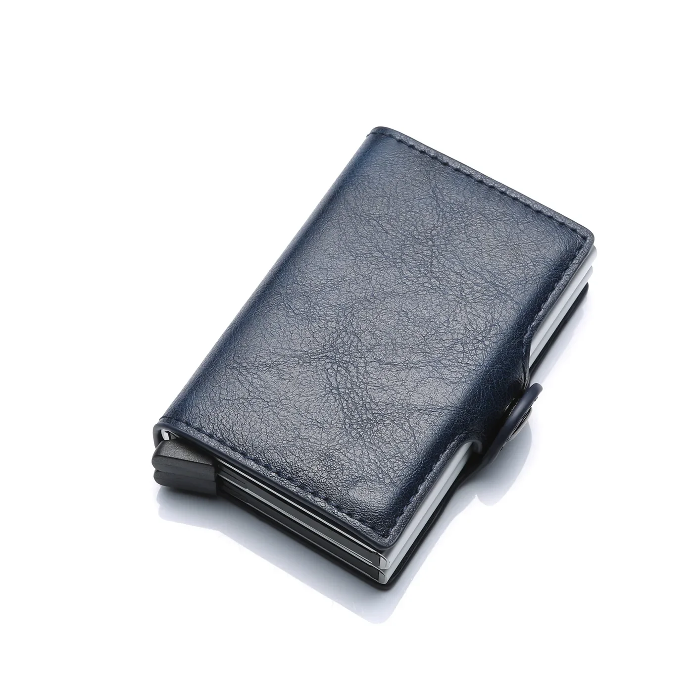 Rfid Heren Kaartportefeuilles Koolstofvezel Slanke Mini Portemonnee 14-kaarthouders Kleine Geldzak Mannelijke Portemonnees - afbeelding 1
