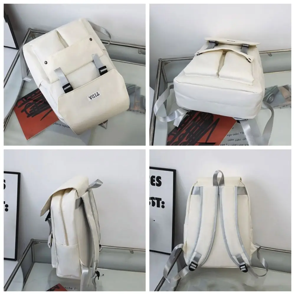 

Простой студенческий рюкзак с несколькими карманами, водонепроницаемая противоизносная сумка на плечо, большая вместительная однотонная школьная сумка для путешествий