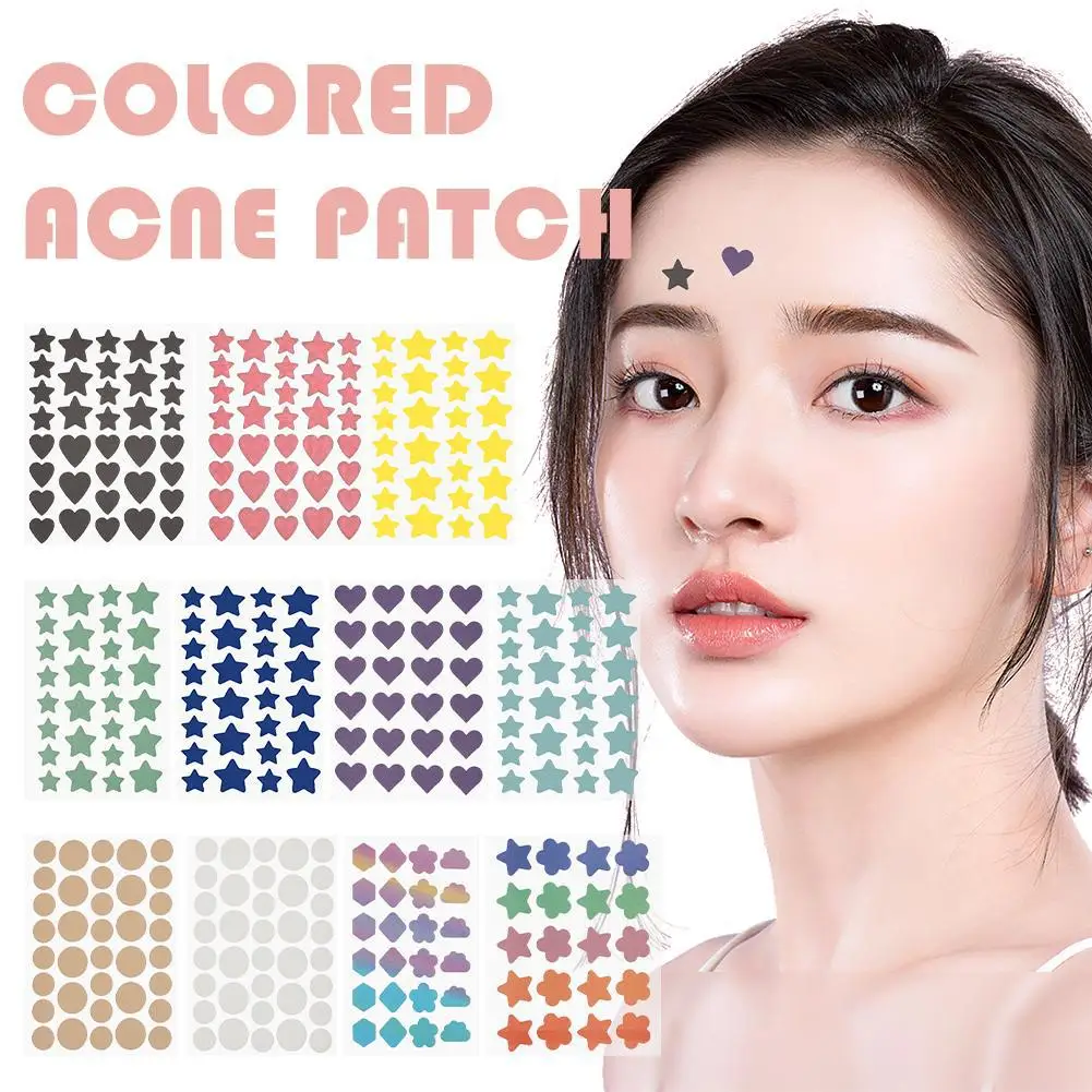 20-36Pcs Colorful Cute Star Heart Shaped Treatment Sticker Invisible Cover Removal Pimple Patch Skin Care