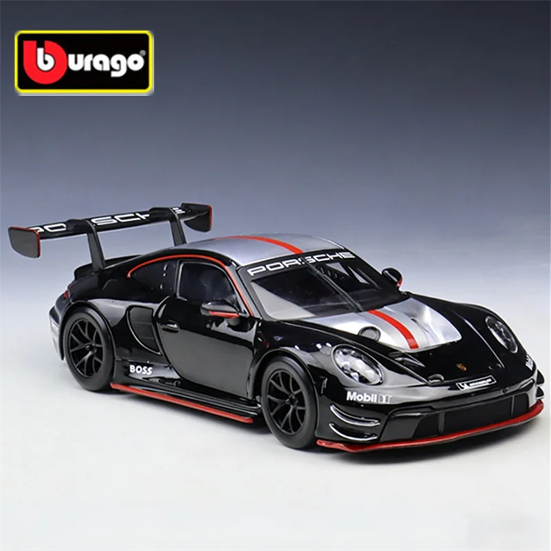 Bburago 1:24 Porsche 911 GT3 R Alloy Sports Car Model Diecast Metal Track Racing Vehicles Car Model Simulation Children Toy Gift