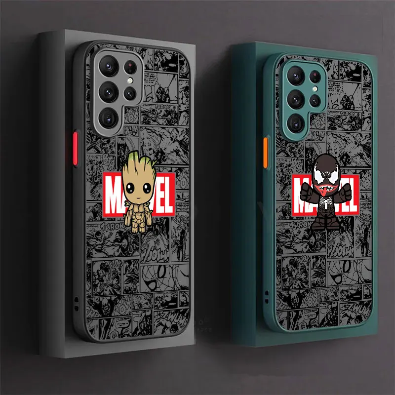 Marvel Groot Venom Rocket Raccoon Phone Case For Samsung Galaxy S24 Case S23 Ultra S22 S21 S20 FE S10 Plus For S24 Note 20 Cover