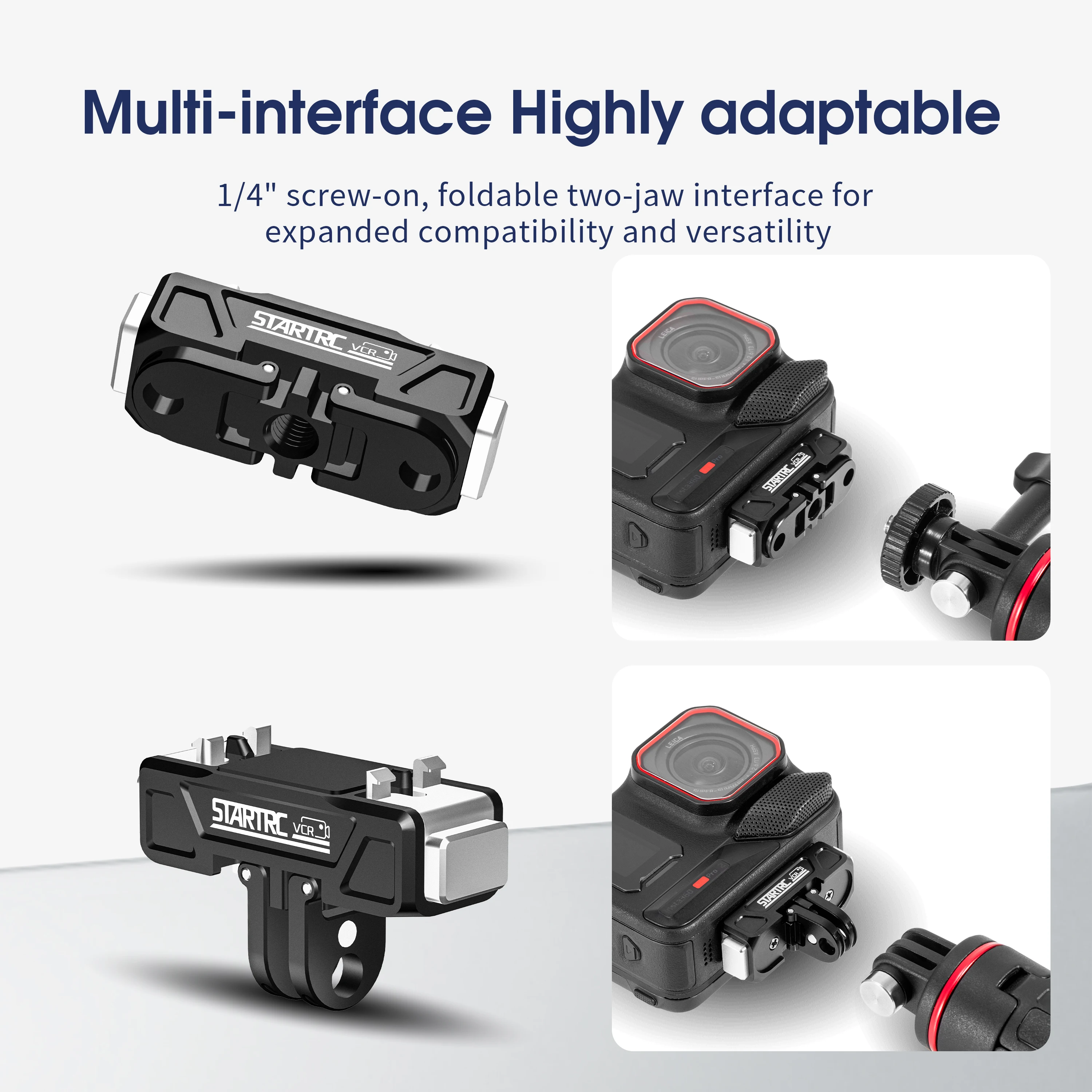 Składana magnetyczna podstawa adaptera do kamery Insta360 X5/ACE/Ace Pro/Ace Pro 2, uchwyt mocujący, klamra zabezpieczająca, szybkozłączka, metalowa podstawa.