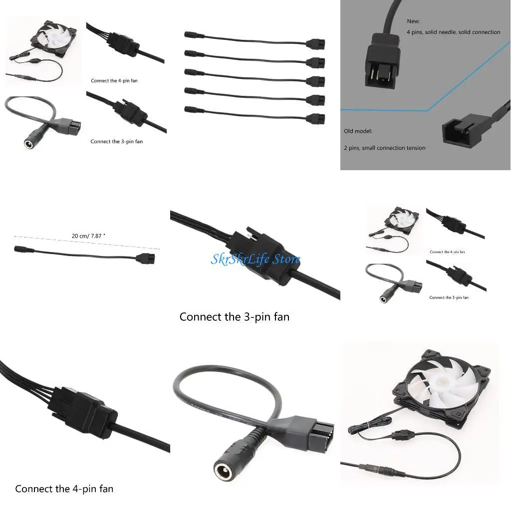 

E65E Dc5521 to 12V 4Pin Power Adapter Converter Cable for Camera Router Lens