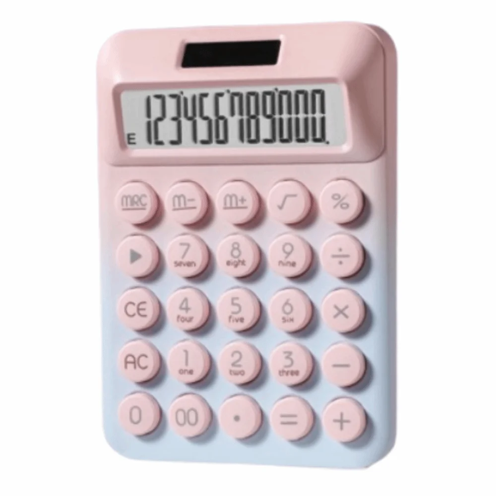 

creative Solar Desktop Calculator High-value Anti-slip Pad 12 Digits Calculator Easy To Use Candy Color Finance Calculator