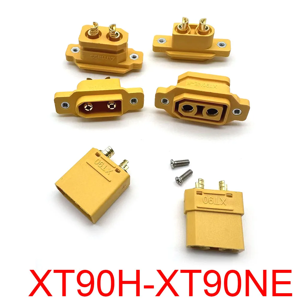 XT90NE Lithium Battery Charging Connector Wire Fixed Male Female Head Welded Type Gold-plating XT90 Terminal New Energy Plug ﻿