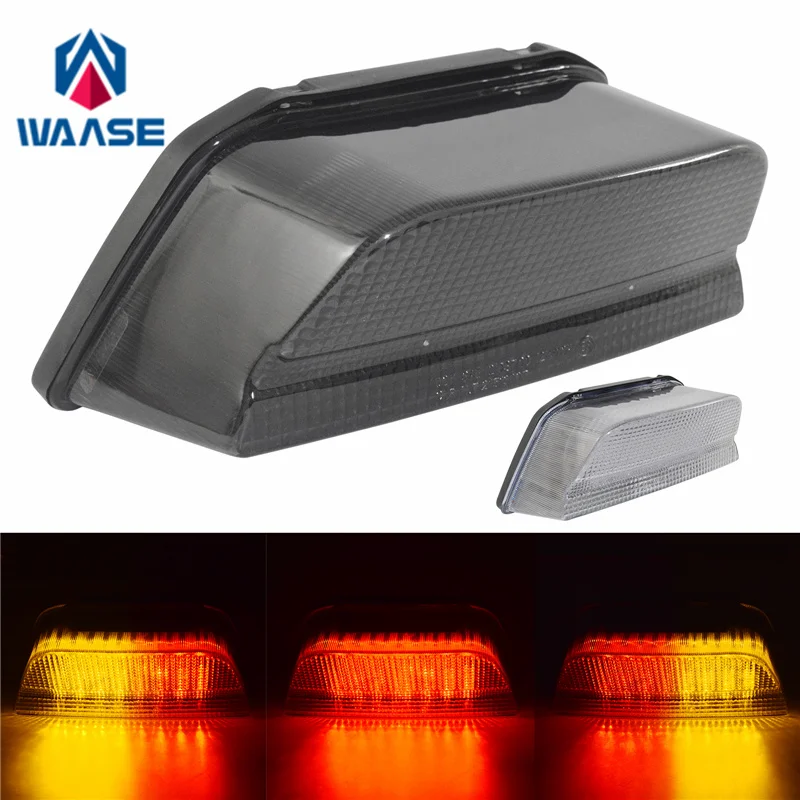 waase For Kawasaki ZRX400 ZR1100 ZRX1100 ZR1200 ZRX1200 ZRX1300 E-Mark Rear Tail Light Brake Turn Signals Integrated LED Light