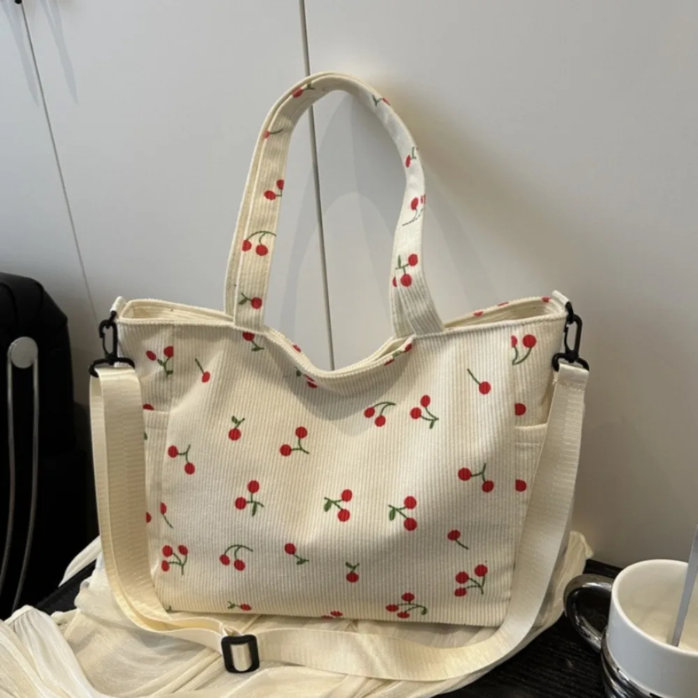 New Adjustable Shoulder Bag Corduroy Large Capacity Handbag Women's Bag Women