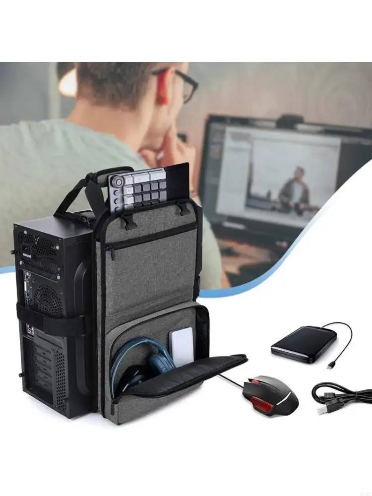 Tower Carrying Strap with Handle Desktop Carrying Case Belt Computer Travel