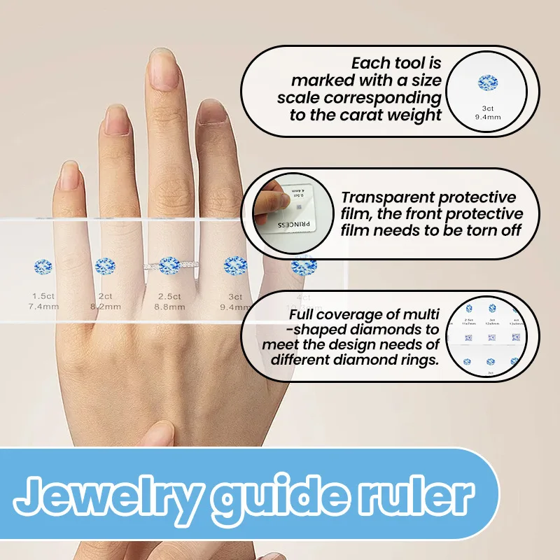 Diamond Measuring Tool - A Jewelry Ruler for Size Measurement, Suitable for Jewelry Stores, Craft Studios, and DIY Projects
