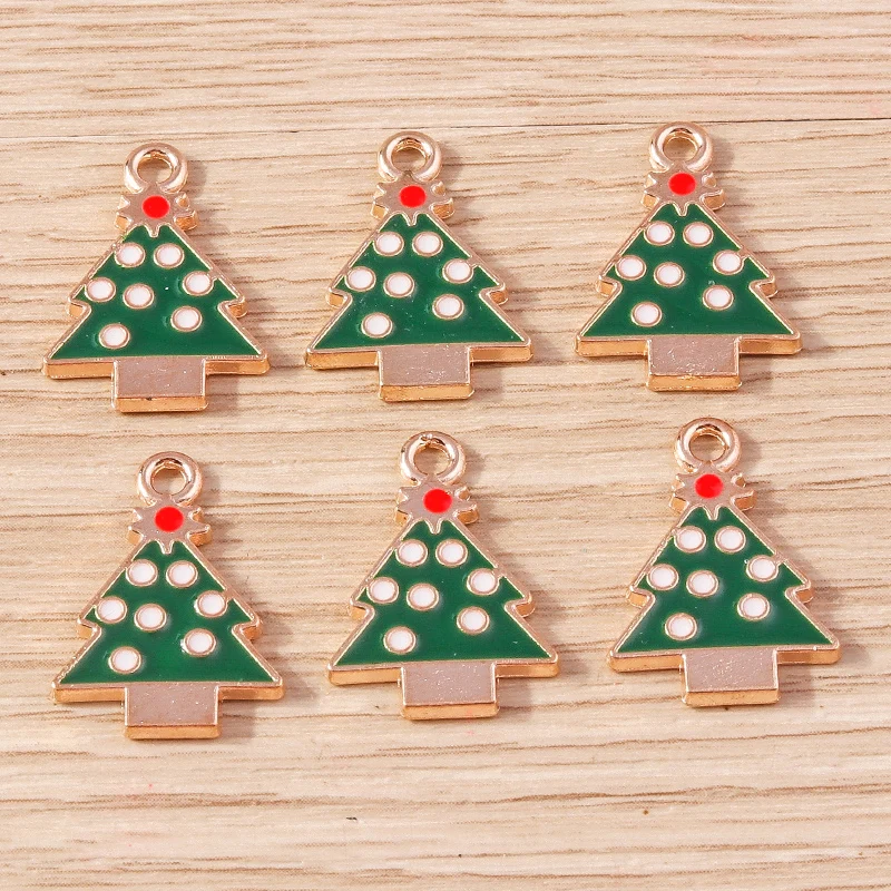 10 teile/los mischen niedlichen Emaille Weihnachts baum Santa Claus Glocken bezaubert Anhänger für Schmuck machen Ohrringe Halsketten DIY Handwerk Geschenk – Detail 17
