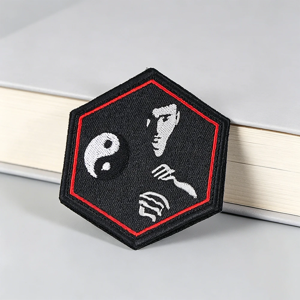 Kampfkunst Yin-Yang-Symbol Bestickter Klett-Patch Orientalische Kultur Taktischer Stil Applikation für Rucksack Weste Hut – Detail 4