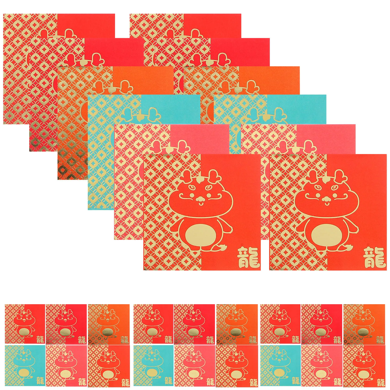 

24Pcs Chinese New Year Red Packets Paper Money Pouches Bright Red Envelopes Festival Celebration Gift Money Pouch