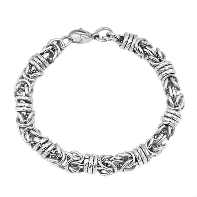 Stylish Men Bracelet Stainless Steel Texture Unique Toroidal Multilayer Craftsmanship Hand Wrist Jewelry for Daily Party