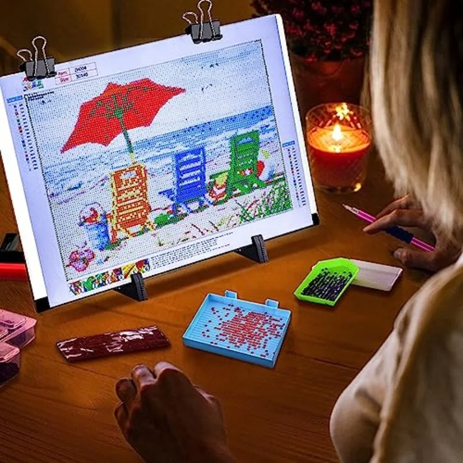 A3 LED Light Pad for Diamond Painting, Diamond Art Light Board Kit, Adjustable Brightness Light Box for Tracing with Diamond Pa
