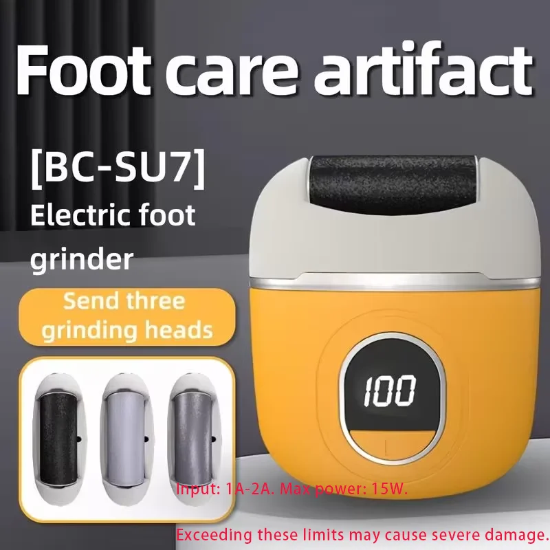 Popular electric foot file, portable & quiet, with replacement heads, suitable for all ages, say goodbye to rough heels.