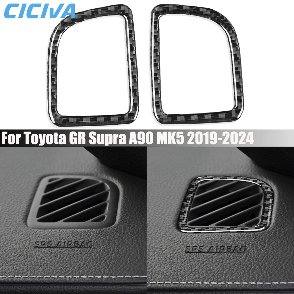 

Carbon Fiber Car Accessories Dashboard Air Vent Interior Cover Modified Trim Sticker For Toyota GR Supra A90 MK5 2019-2024